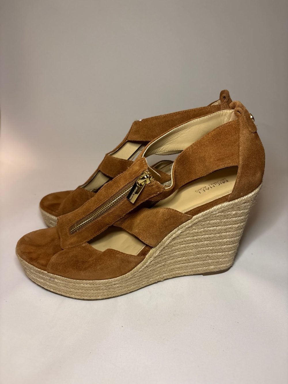 MICHAEL Michael Kors Damita Tan Suede Espadrille with Front Zip Size 11 - Picture 4 of 12